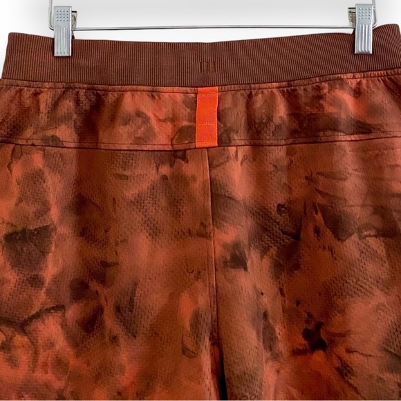 Lululemon Textured Tech Short 7" Diamond Dye Warm Coral Seared Grey Orange Large - Picture 10 of 11